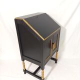 Small secretary with black and gold lid