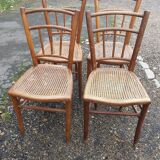 4 caned chairs from the 50s