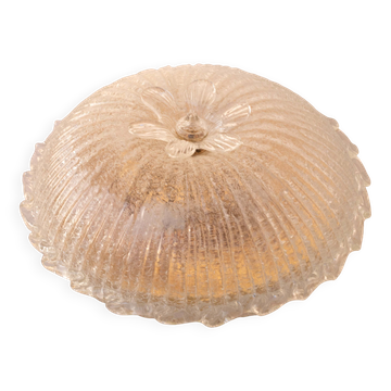 Italian Transparent Murano Glass Ceiling with Flower