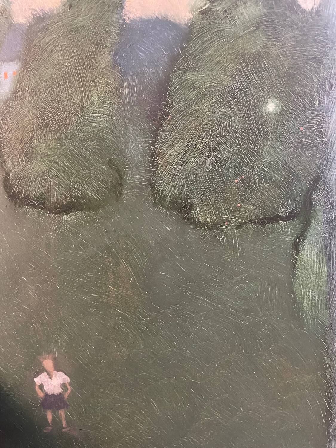 Painting of a child in a 20th century garden