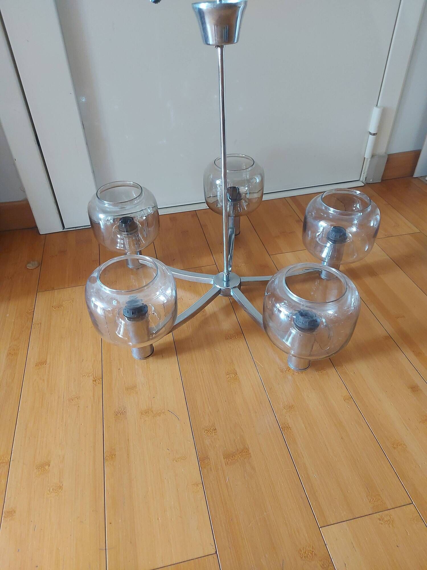 Pendant light, vintage chandelier from the 70s, Delmas