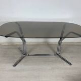 Table verre acier