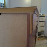 4-drawer chest of drawers – Cherry stain – Imitation Empire style – 80s