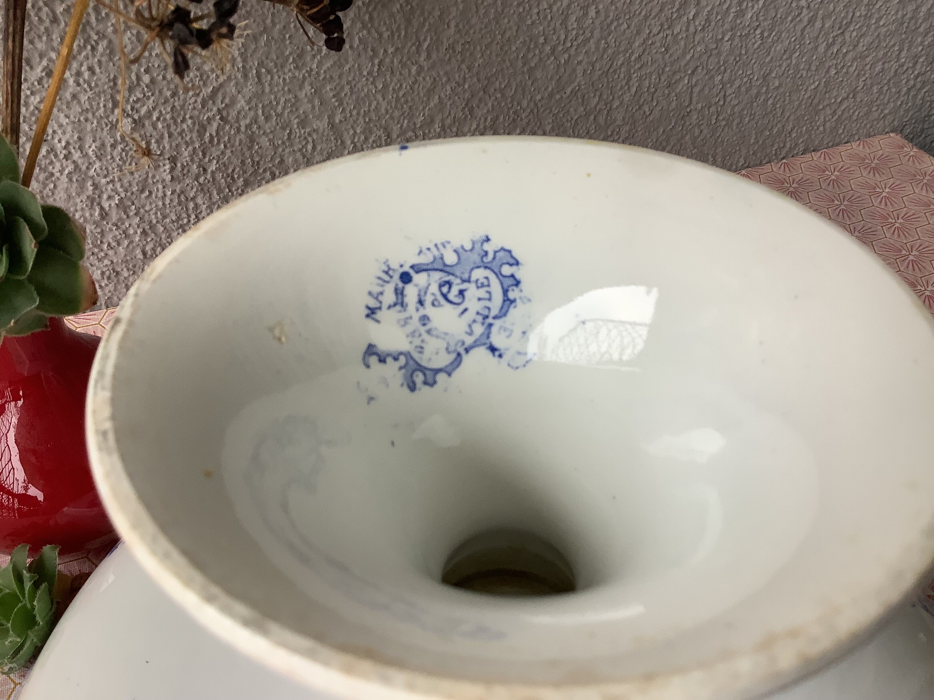 Compotier terre de fer piedouche 19th