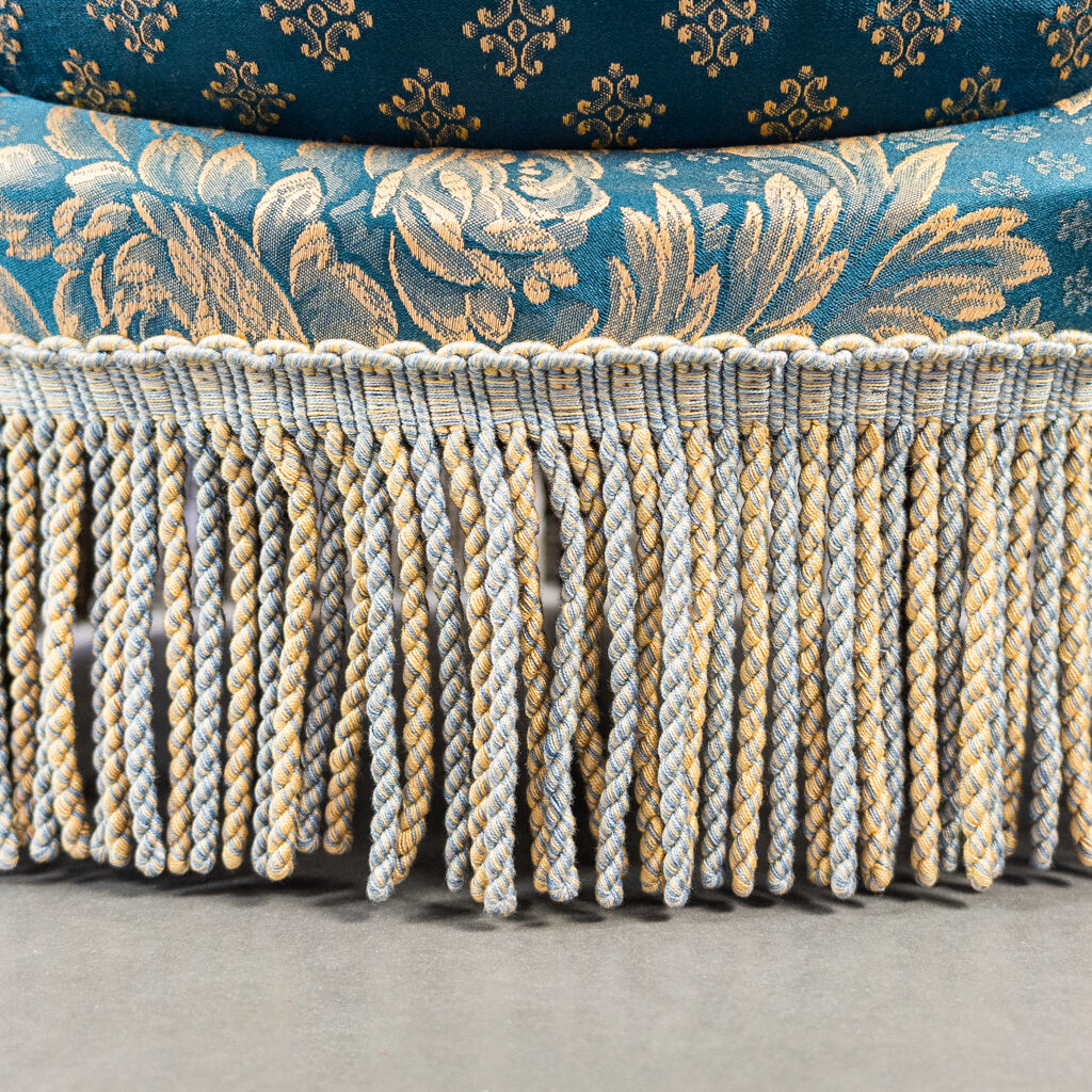 Pair of munari armchairs in antique vintage 1950s fabric