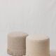 Pair of wool poufs