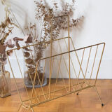 Vintage magazine holder in gold metal