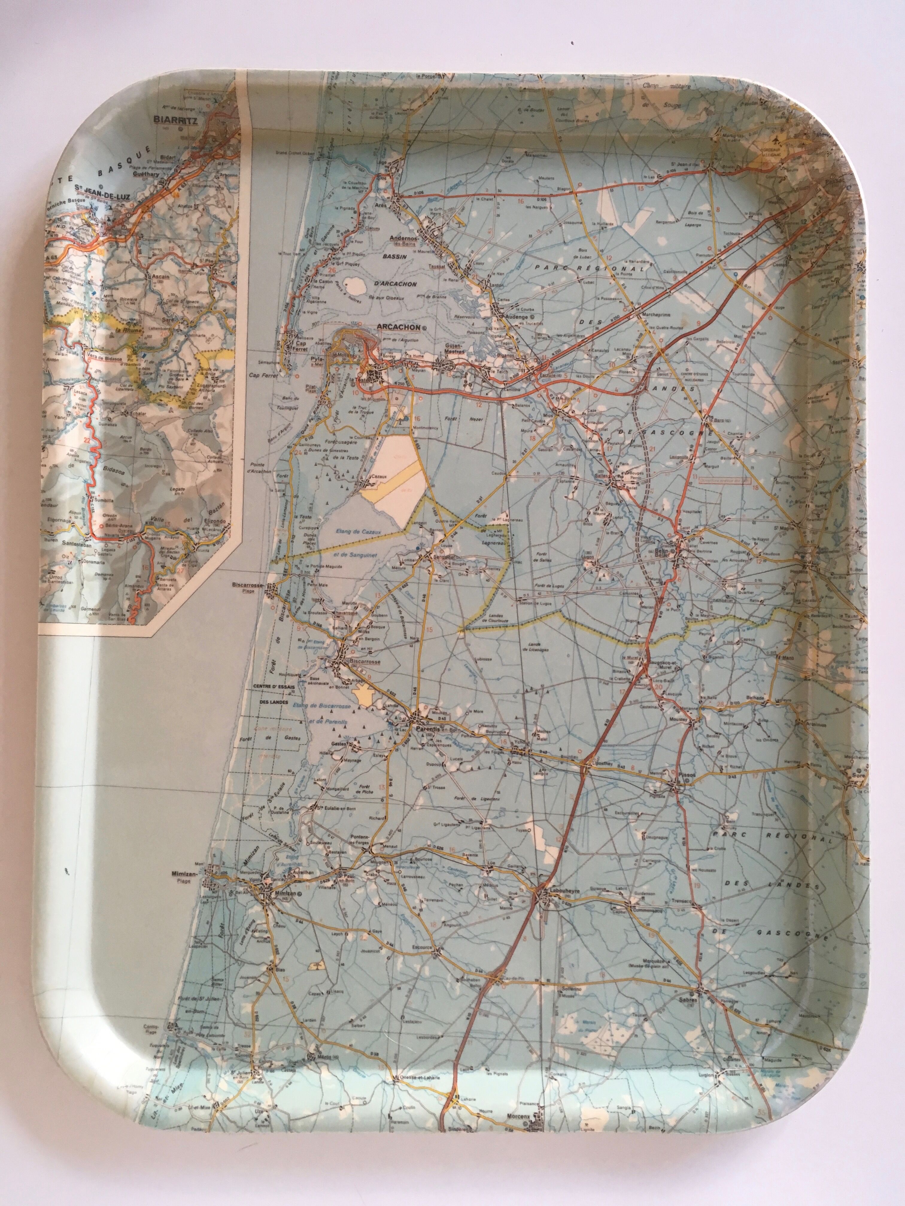 Plateau map of France Cap Ferret Le Pyla 1960