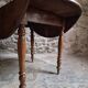 Table à abattants ancienne en chêne français, table à manger ronde, vers 1880–1920