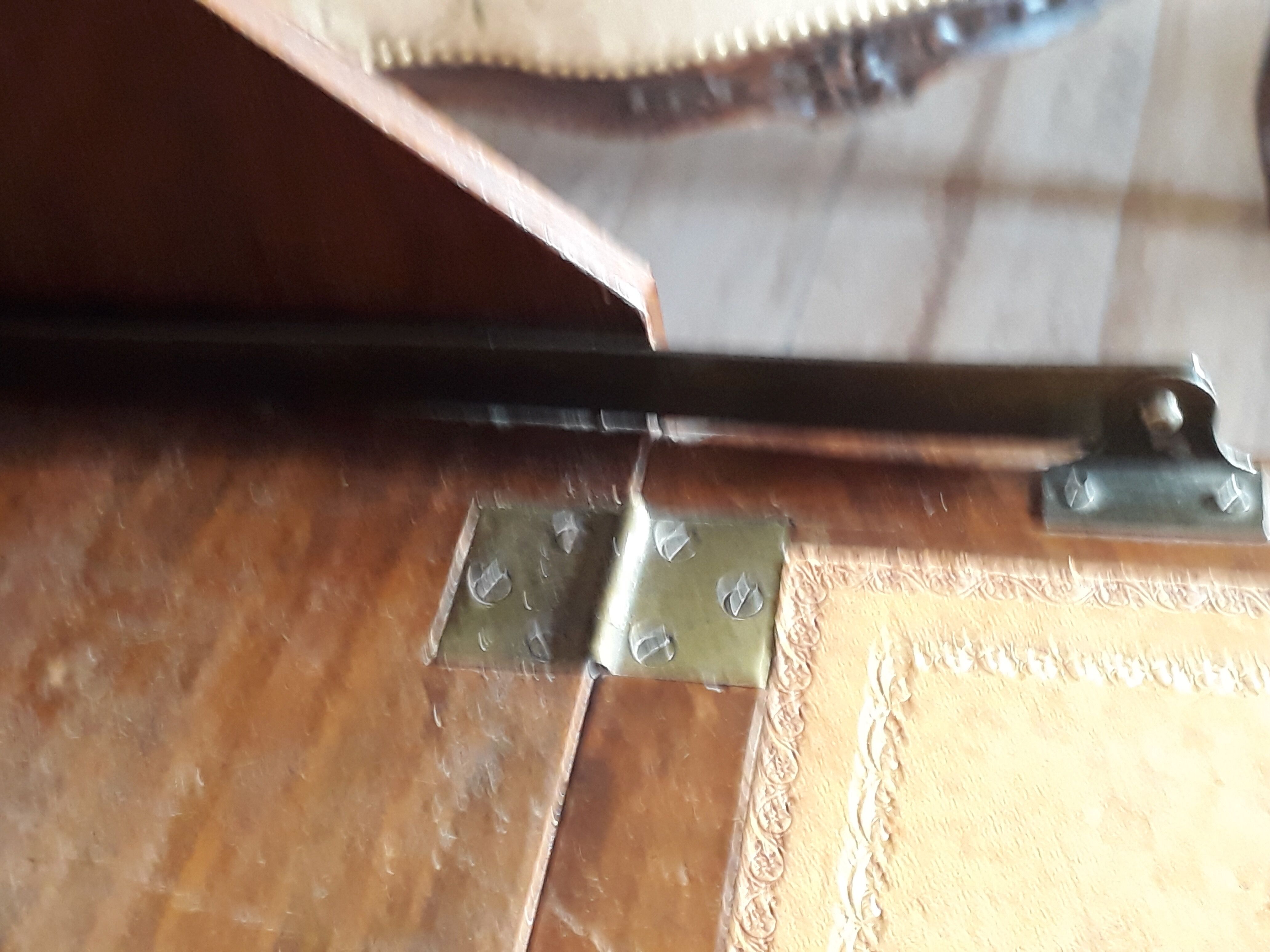 Antique secretary with drop-leaf flap