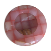 Vintage ashtray checkerboard marble onyx white pink