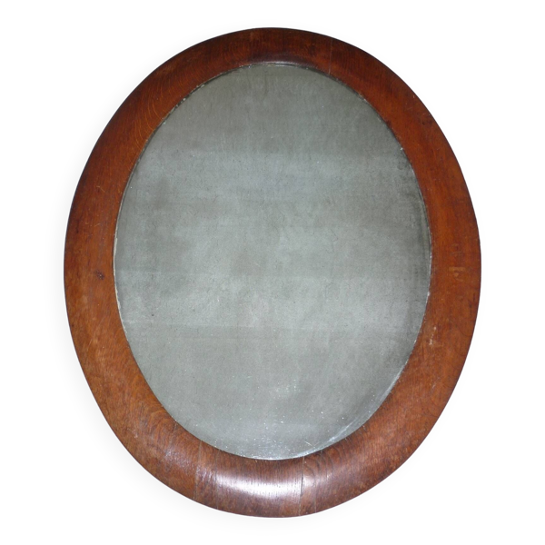 Miroir ovale cadre bois 74X58