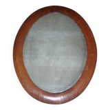 Miroir ovale cadre bois 74X58