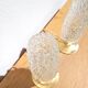 Pair of vintage diamond and brass tulip lamps