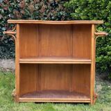 Half-moon bar in rattan and woven wicker – Vintage work, circa 1960-1970