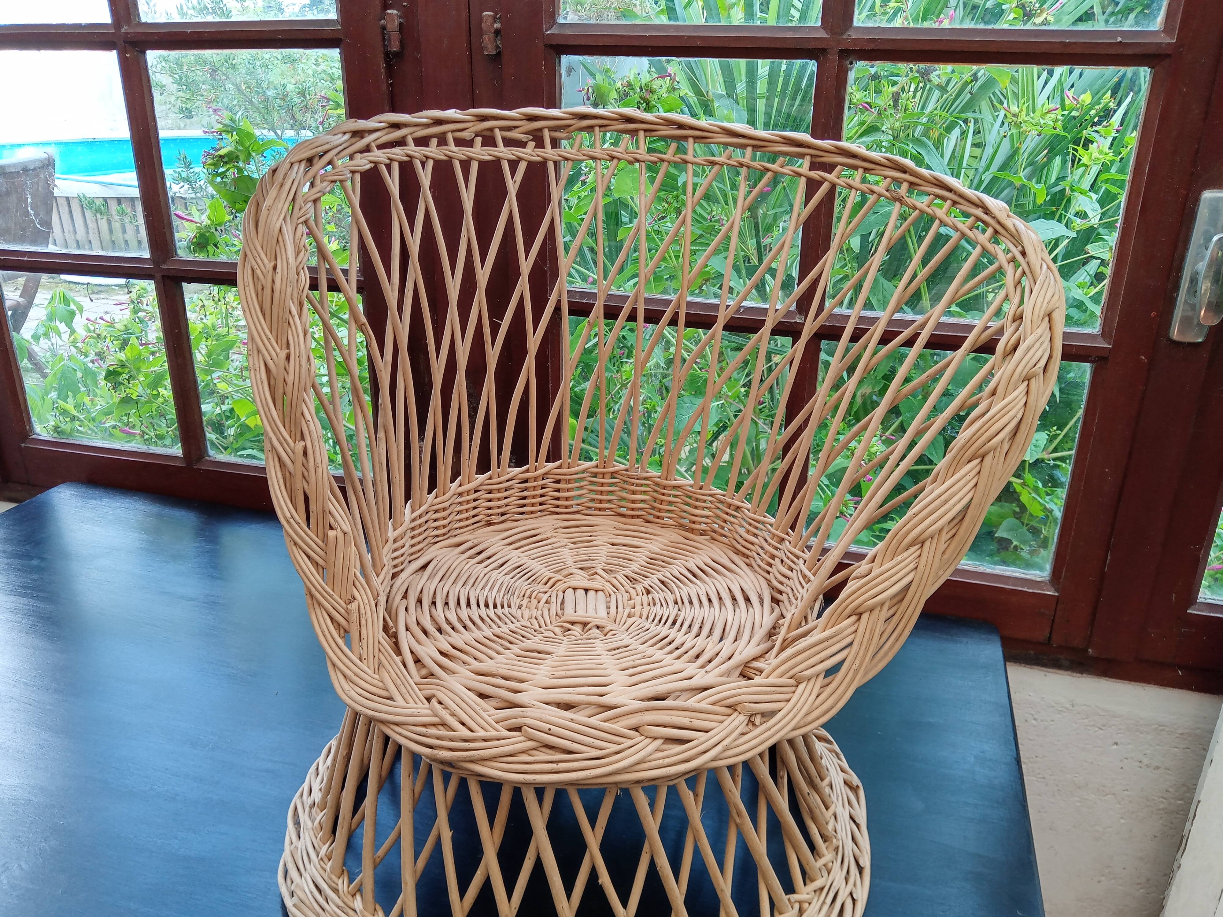Rattan children's armchair