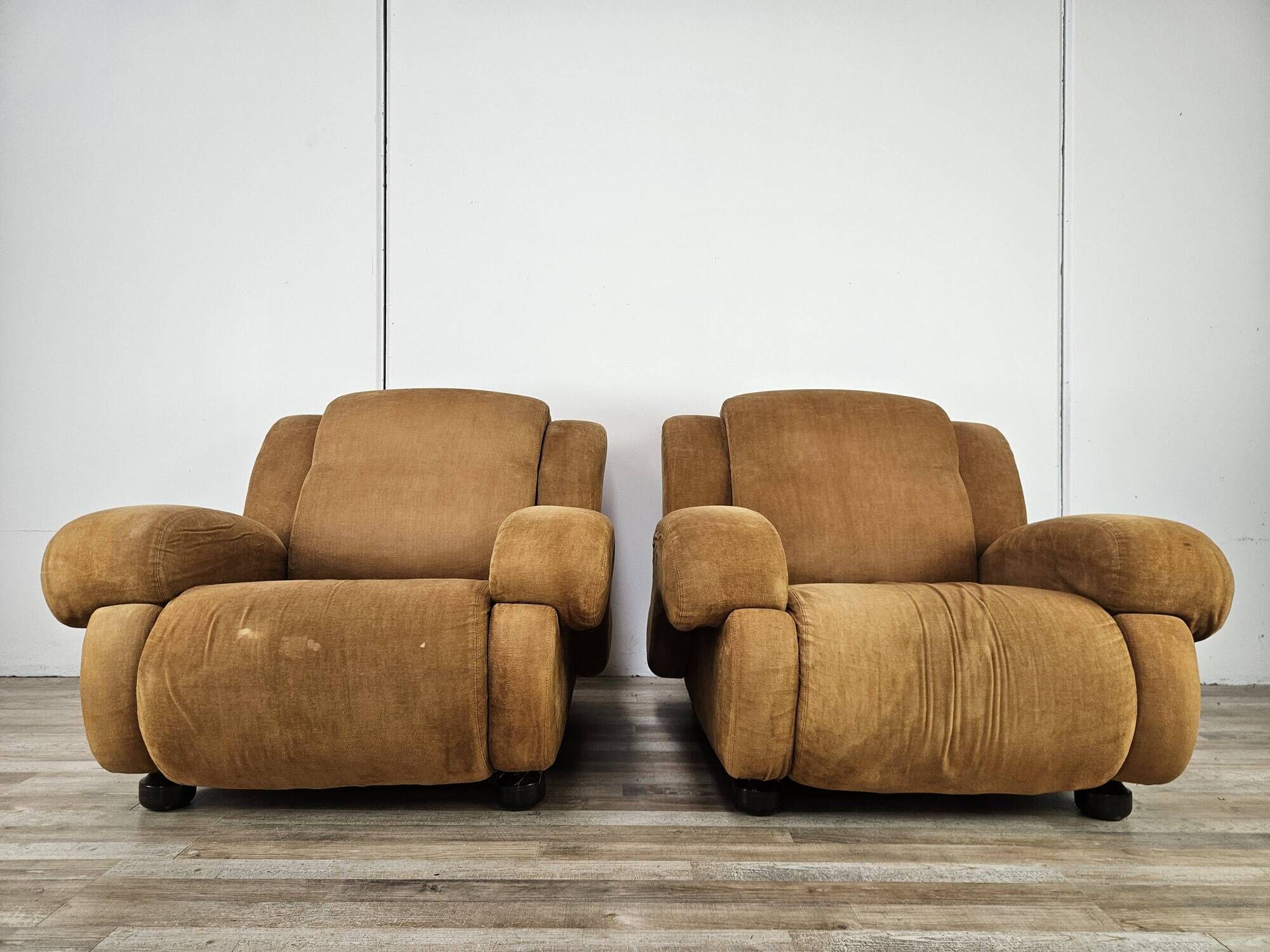Pair of 1970s fabric armchairs