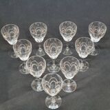 10 anciens verres a eau en cristal taillé art déco saint louis / baccarat
