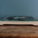 Art Nouveau trivet, glazed ceramic, signed