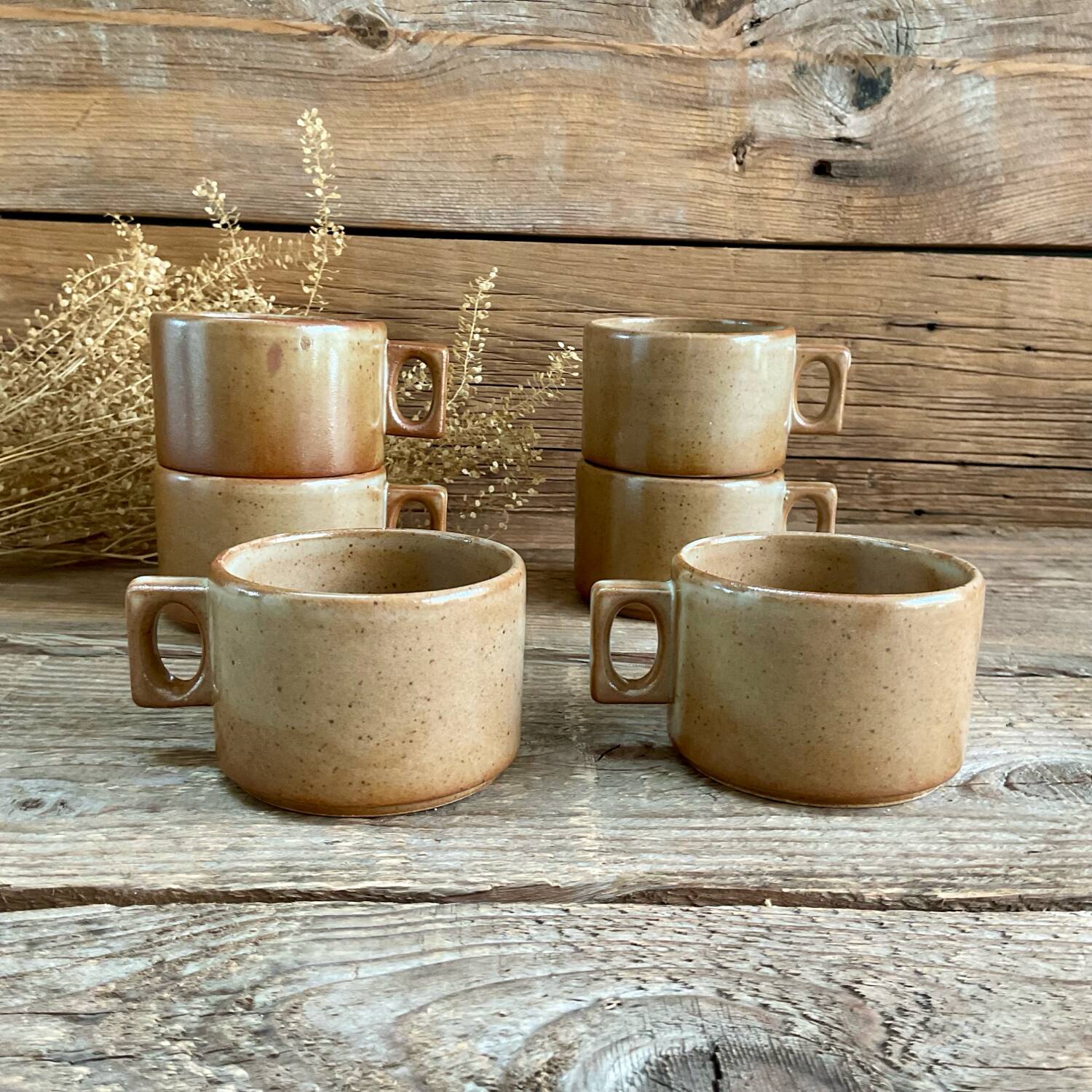 6 tasses en grès de Brenne France