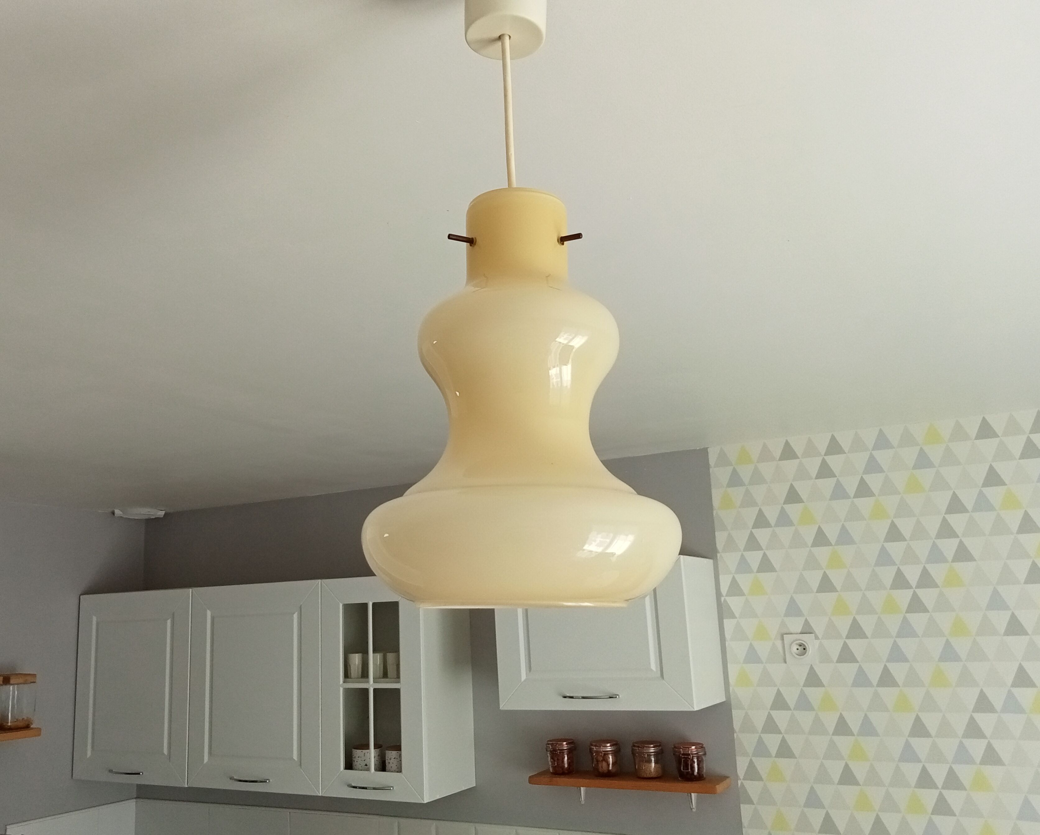 Vintage opaline pendant lamp 60/70s