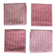 4 serviettes de table à rayures et vichy rouge