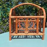 Vintage rattan magazine rack – Natural and retro elegance