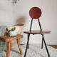 Old wooden chair and seated metal and round back