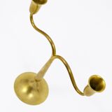 Two-armed brass chandelier from Vienna by Hagenauer, mid-century candle holder, Austria, 1940s.