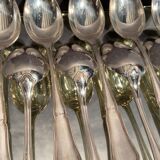 Suite of 10 teaspoons in silver metal model violin net Louis XV