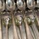 Suite of 10 teaspoons in silver metal model violin net Louis XV