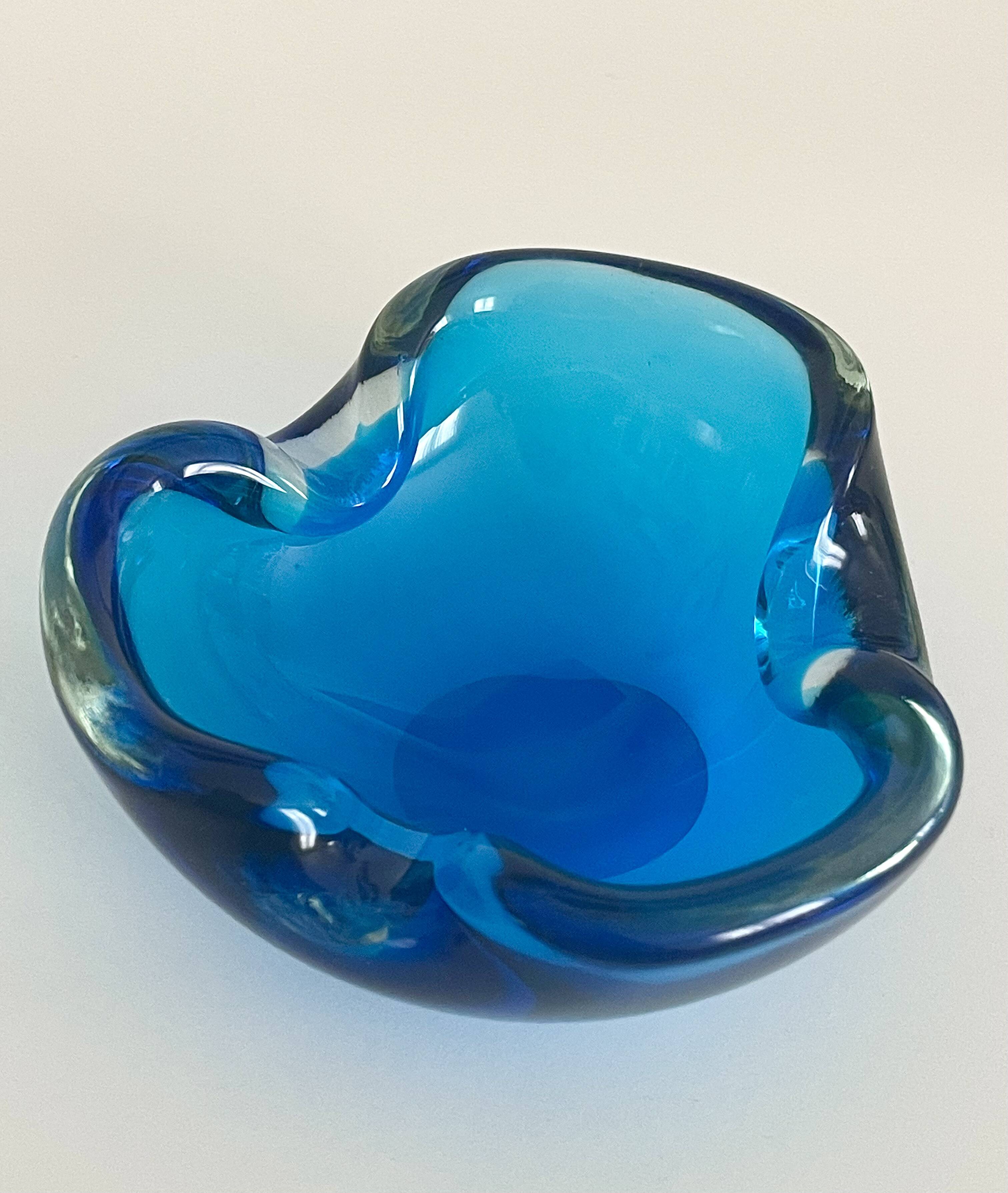 Murano Sommerso blue vide-poche 1970.