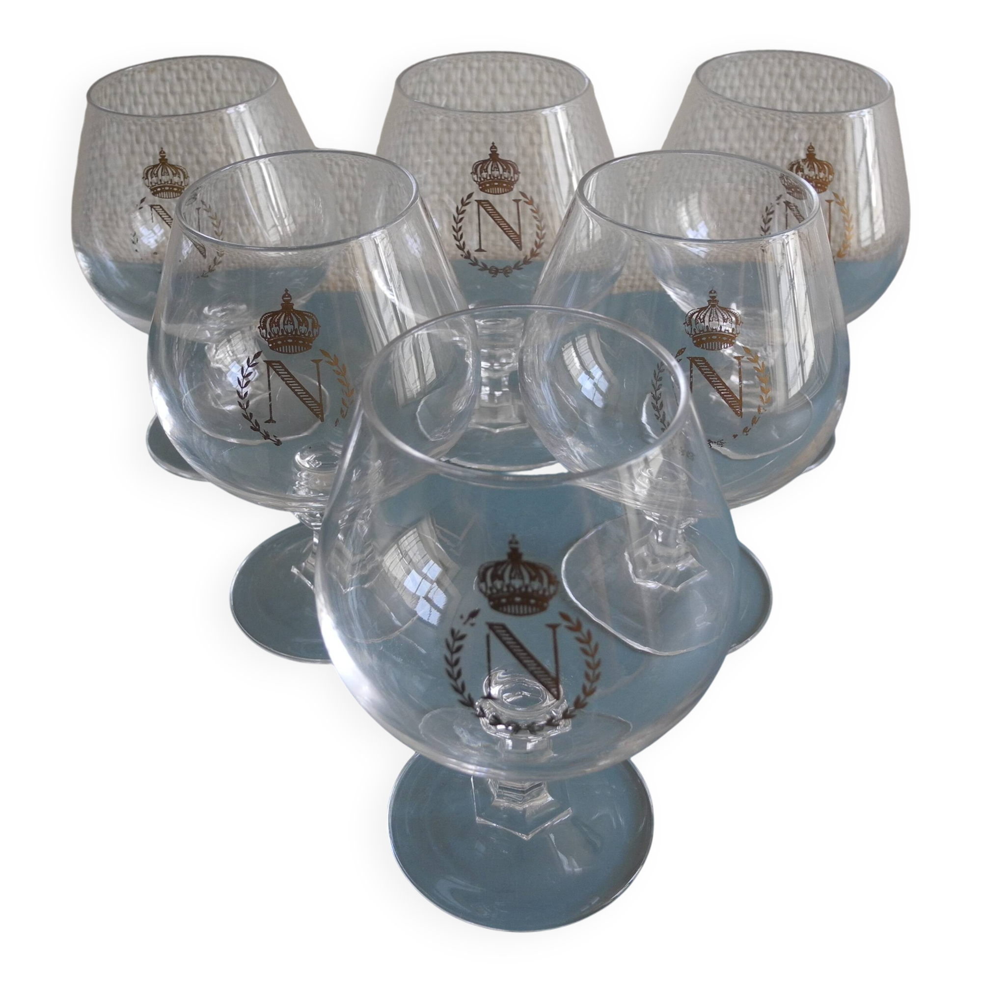 set of 6 cognac liqueur crystal glasses Napoleon old crystal glasses