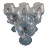 set of 6 cognac liqueur crystal glasses Napoleon old crystal glasses