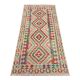 Pink Beige Geometric Kilim Runner Rug 198 x 98 cm