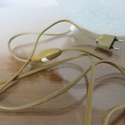 Lampe caillou Italienne en verre moucheté blanc années 80