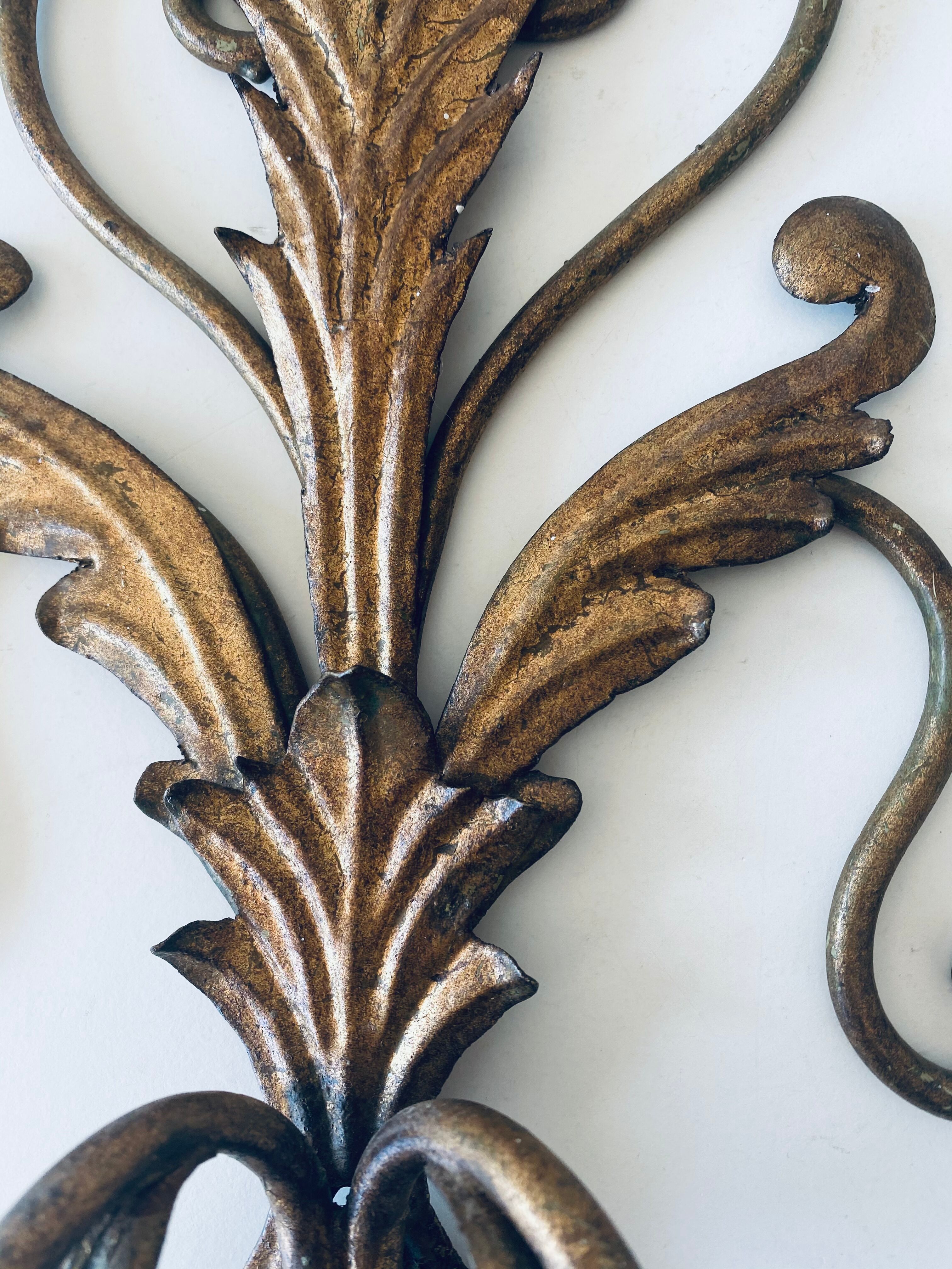Golden antique wall chandelier