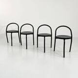 Set of 4 Postmodern Metal Chairs, 1980