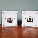 Pair of Ice Cube wall sconces in transparent bubbled glass, 1970s.