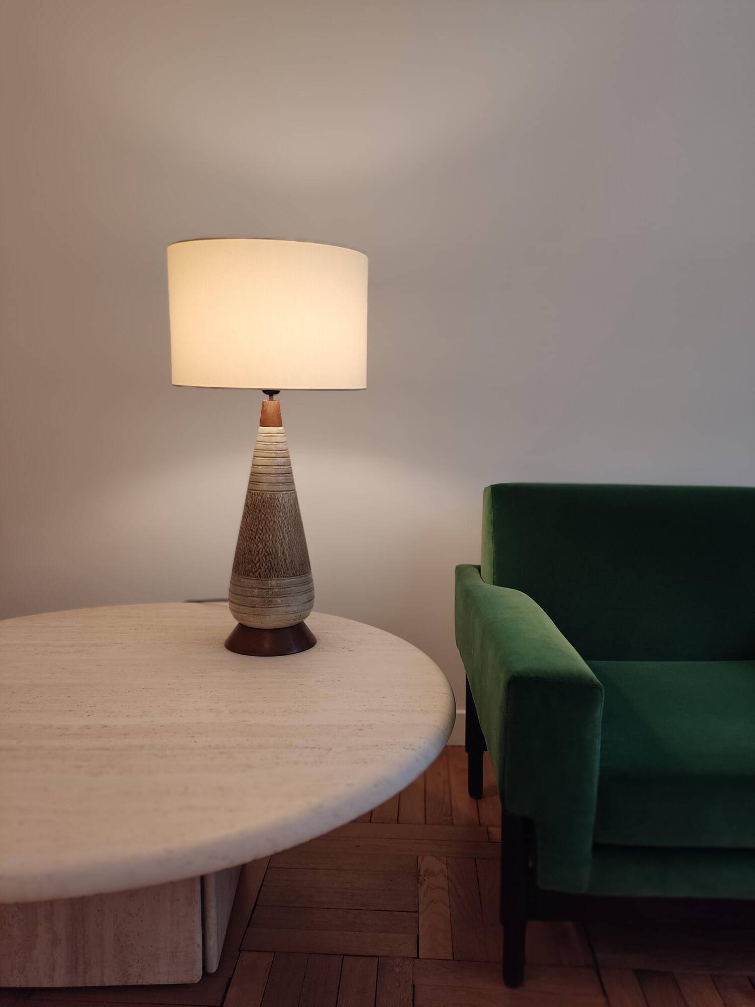 Grande lampe danoise en céramqiue - mid century