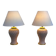 French pair of terracotta ceramic table lamps, 1980s