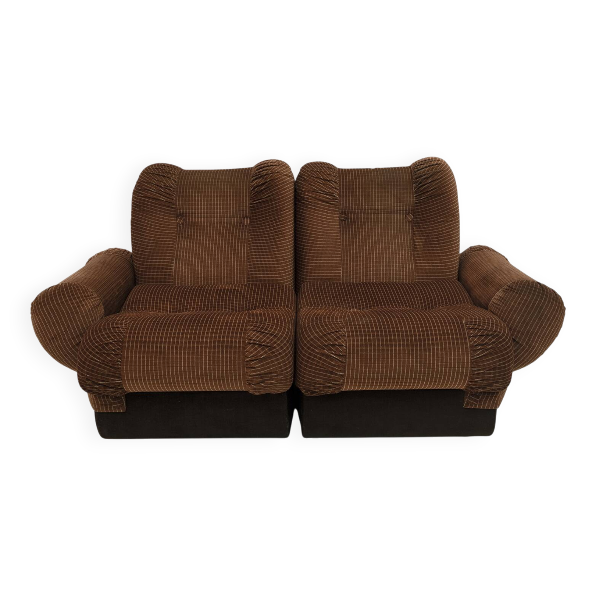 Space Age Italian Velvet Modular Sofa, 1970s