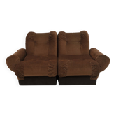 Space Age Italian Velvet Modular Sofa, 1970s