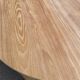 Scandinavian round extendable dining table stripped in raw oak 1980