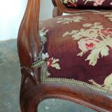 Ensemble de 4 fauteuils Louis Philippe, acajou blond, XIX°