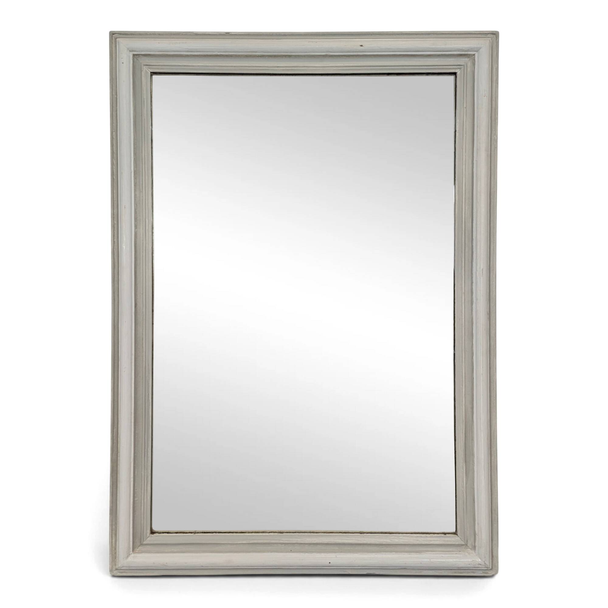 Grand miroir rectangulaire à cadre en bois laqué blanc