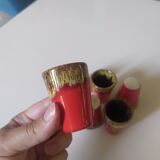 6 glazed ceramic glasses