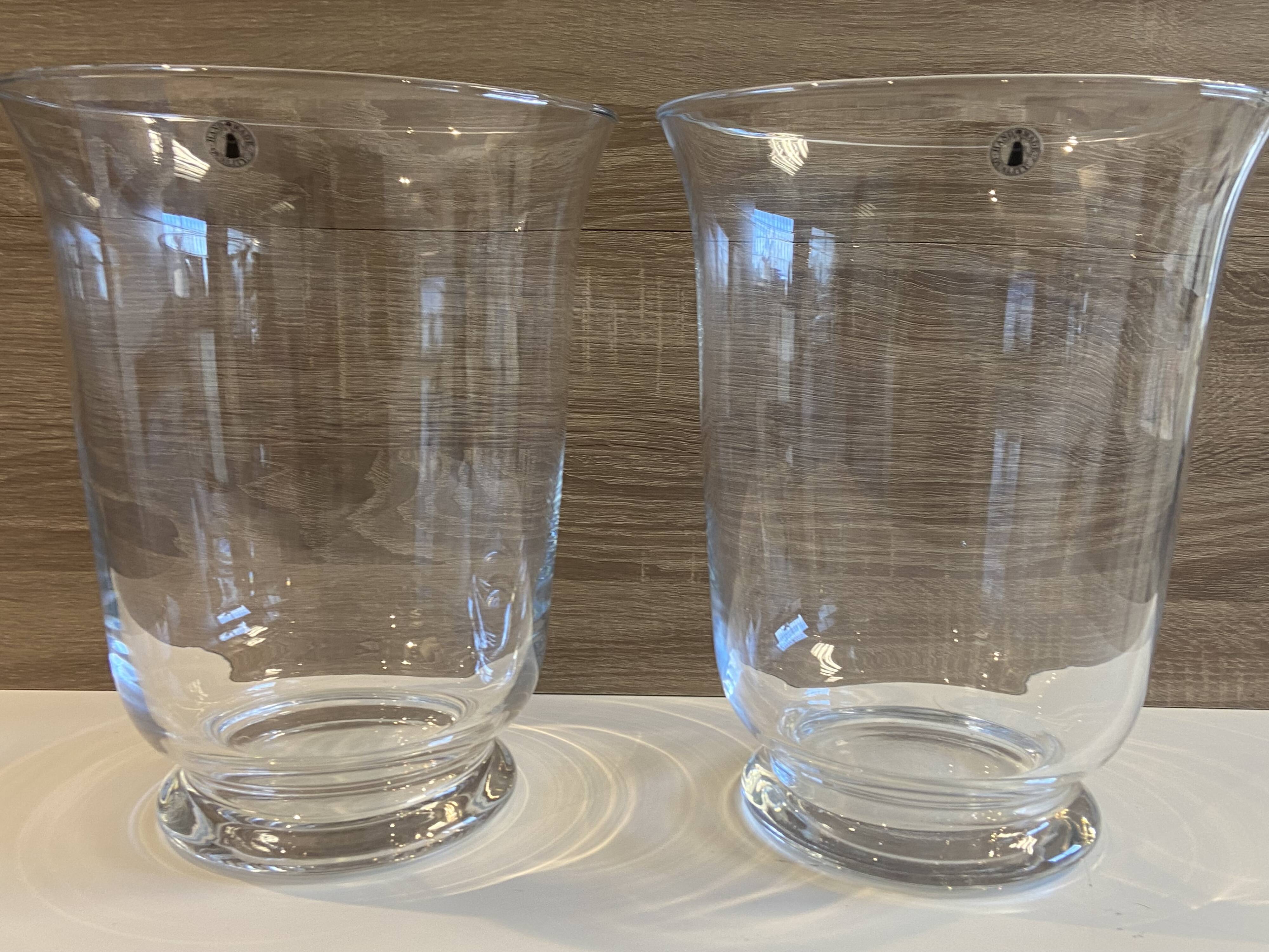 Duo of New Vases Tealight Holders in Crystal Glass Decorative Art Design