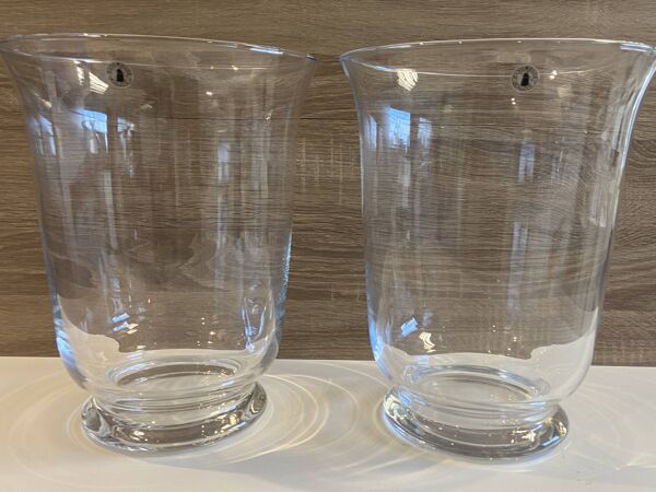 Duo de Vases Neufs Photophores en Verre Cristal Art Décoratif Design