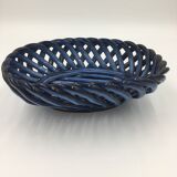 Basket, blue ceramic fruit basket
